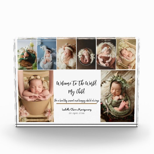 Newborn photo block - 8 personalized フォトブロック (正面)