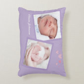 Newborn Photo Collage Throw Pillow アクセントクッション (正面(垂直))
