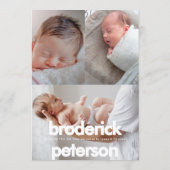 Newborn Simple Modern Photo Birth 案内状 (裏面)