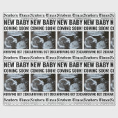 Newborn Times Newspaper Baby Photo Personalized ラッピングペーパー (フラット)