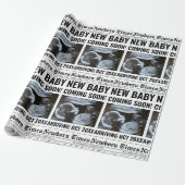 Newborn Times Newspaper Baby Photo Personalized ラッピングペーパー (アンロールド)