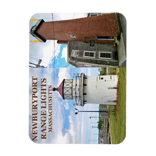 Newburyport Harbor Range Lights, MA Flexi Magnet マグネット (縦)