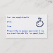 newcardかアポイントメント 予約カード (裏面)