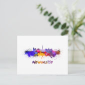 Newcastle skyline in watercolor ポストカード (スタンド正面)