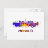 Newcastle skyline in watercolor ポストカード (正面/裏面)