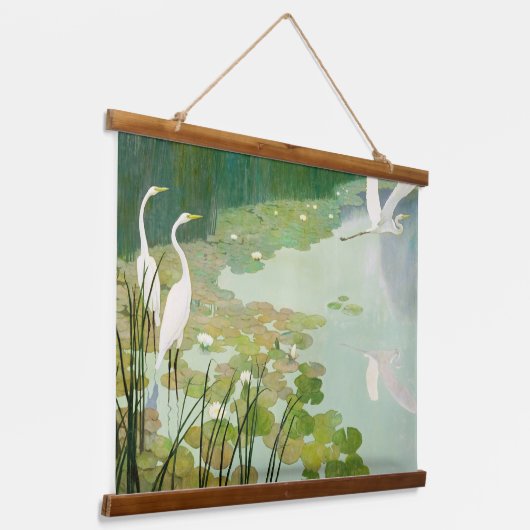 Newell Convers Wyethによる夏のヘロン 吊り下げ型タペストリー (傾斜あり)