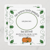 Newest Little Pumpkin Birth Announcement Thank You (正面/裏面)