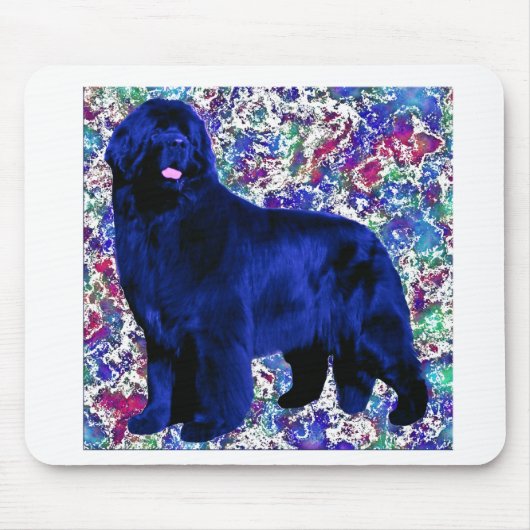 Newfの海綿で洗われた青いマウスパッド マウスパッド (正面)