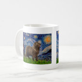 Newfie (brown2) - Starry Night コーヒーマグカップ (正面左)