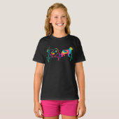 Newfie momパパハートビート |絞り染め犬の贈り物 tシャツ (正面フル)