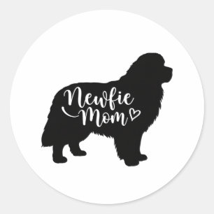 Newfie Mom - Newfoundland Mom - Newfie Dog Moms ラウンドシール