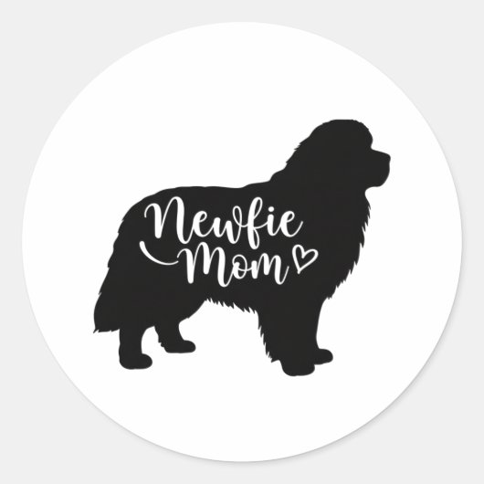Newfie Mom - Newfoundland Mom - Newfie Dog Moms ラウンドシール (正面)