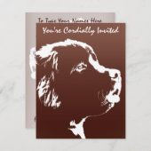 Newfoundland招待状パーソナライズされた犬のRSVPカード 招待状 (正面/裏面)