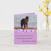 Newfoundland誕生日グリーティングカード カード (黄色い花)