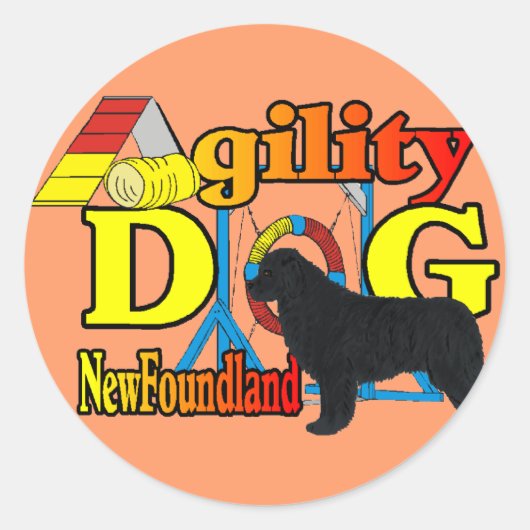 Newfoundland_Agilityギフト ラウンドシール (正面)