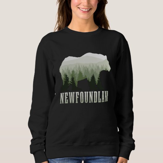 Newfoundland Canada Bear Vintage Hiking Nature Can スウェットシャツ (正面)