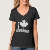 Newfoundland Canada Maple Leaf Red Canadian Flag P Tシャツ (正面)