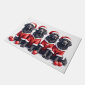 Newfoundland Christmas Dress Santa Hat ドアマット (アングル)