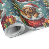 Newfoundland Christmas Santa Bag Adventure ラッピングペーパー (ロールコーナー)