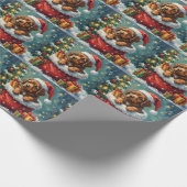 Newfoundland Christmas Santa Bag Adventure ラッピングペーパー (角)