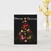 Newfoundland Christmas Tree Xmas Dog Lover  カード (黄色い花)