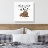 Newfoundland Dad Life Is Ruff Vintage Dog Shirt キャンバスプリント (インサイチュ (寝室))