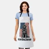 Newfoundland Dad Patriotic Dog Vintage エプロン (着用した状態)