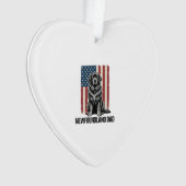 Newfoundland Dad Patriotic Dog Vintage オーナメント (正面)