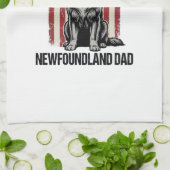 Newfoundland Dad Patriotic Dog Vintage キッチンタオル (折り畳み)