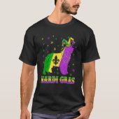 Newfoundland Dog Mardi Gras Carnival Jester Beads Tシャツ (正面)