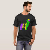Newfoundland Dog Mardi Gras Carnivals Funny Puppy  Tシャツ (正面フル)