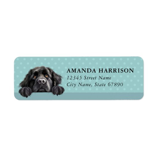 Newfoundland Dog Return Address Labels ラベル (正面)