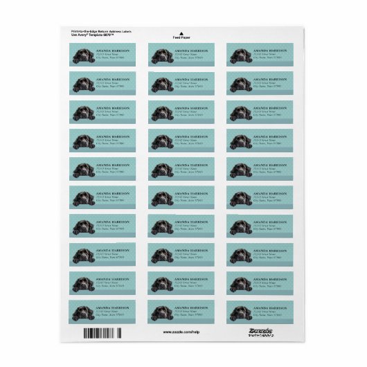 Newfoundland Dog Return Address Labels ラベル (フルシート)