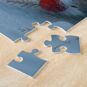 Newfoundland Dog Snowy Sleigh Ride Christmas ジグソーパズル (側面)