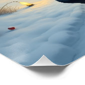 Newfoundland Dog Snowy Sleigh Ride Christmas ポスター (コーナー)