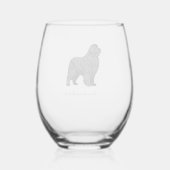 Newfoundland Dog Stemless Wine Glass ステムなしワイングラス (裏面)