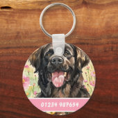 Newfoundland Dog Tag – Custom Info キーホルダー (裏面)