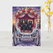 Newfoundland Dog Valentine's Day カード (黄色い花)