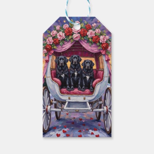 Newfoundland Dog Valentine's Day  ギフトタグ (正面)