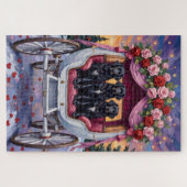 Newfoundland Dog Valentine's Day  ジグソーパズル (横)