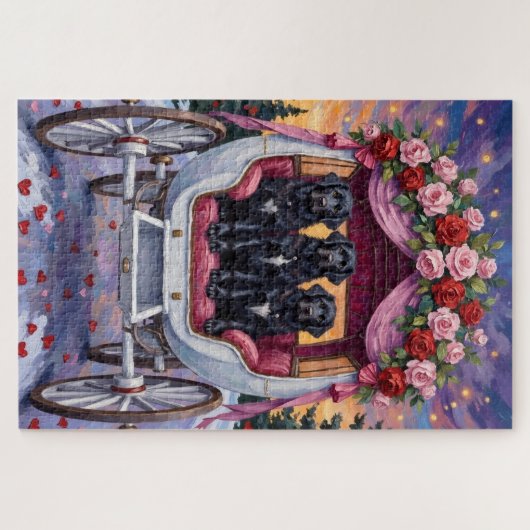 Newfoundland Dog Valentine's Day  ジグソーパズル (横)