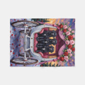 Newfoundland Dog Valentine's Day  フリースブランケット (正面(横))