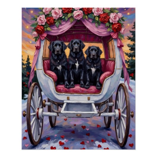Newfoundland Dog Valentine's Day  ポスター (正面)