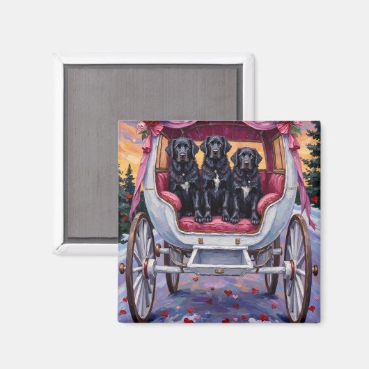 Newfoundland Dog Valentine's Day  マグネット (正面/裏面)