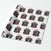 Newfoundland Dog with Santa Hat ラッピングペーパー (アンロールド)