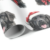 Newfoundland Dog with Santa Hat ラッピングペーパー (ロールコーナー)
