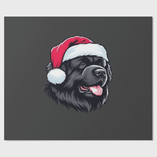 Newfoundland in a Santa Hat Classic T-Shirt ラッピングペーパー (フラット)