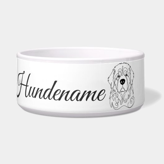 Newfoundland Minimalist Line Art personalized bowl ボウル (正面)