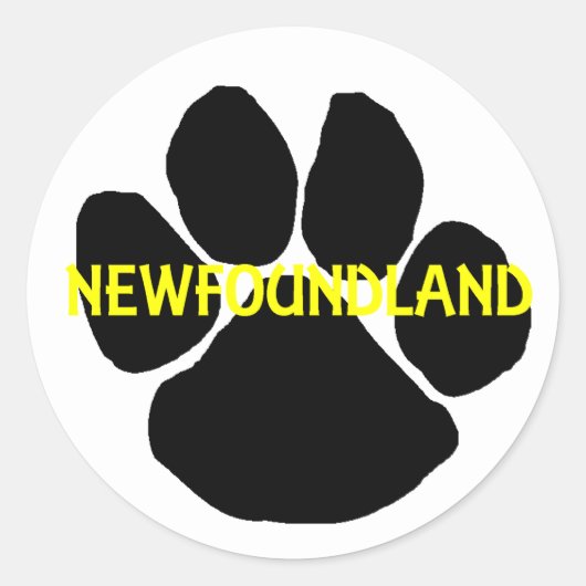 newfoundland name paw.png ラウンドシール (正面)