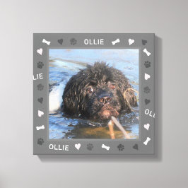 Newfoundland Newfieの写真と名前 キャンバスプリント